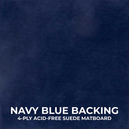 Textured Black Shadow Box Frame With Navy Blue Acid-Free Suede Backing