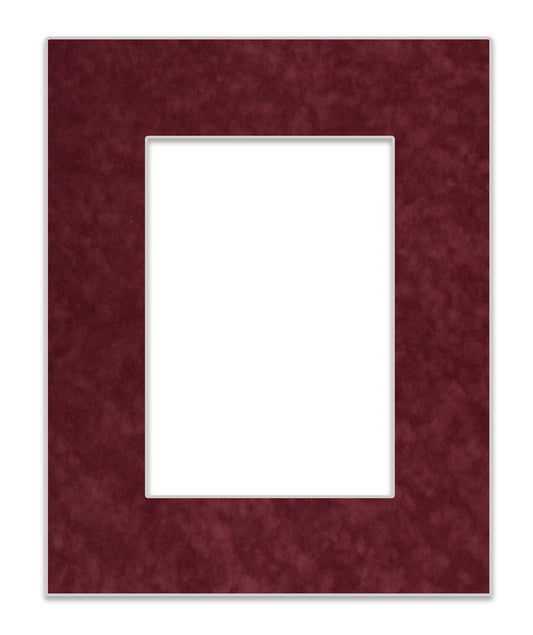 Dark Red Suede Precut Acid-Free Matboard Set with Clear Bag & Backing