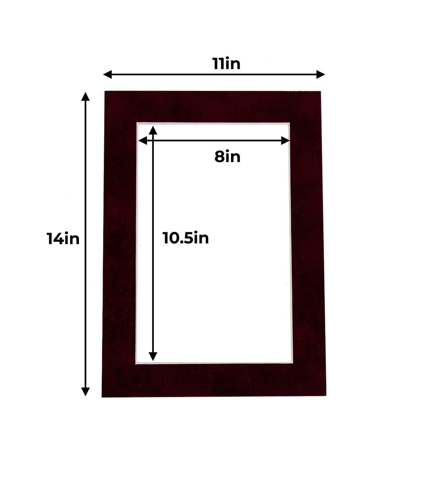 Pack of 10 Dark Red Suede Precut Acid-Free Matboards