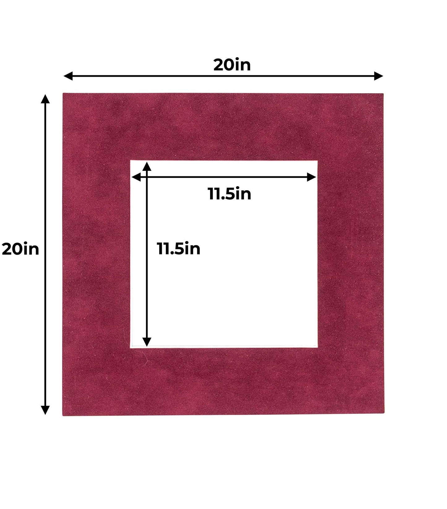 Dark Red Suede Precut Acid-Free Matboard Set with Clear Bag & Backing