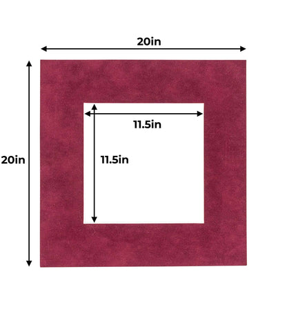 Dark Red Suede Precut Acid-Free Matboard Set with Clear Bag & Backing