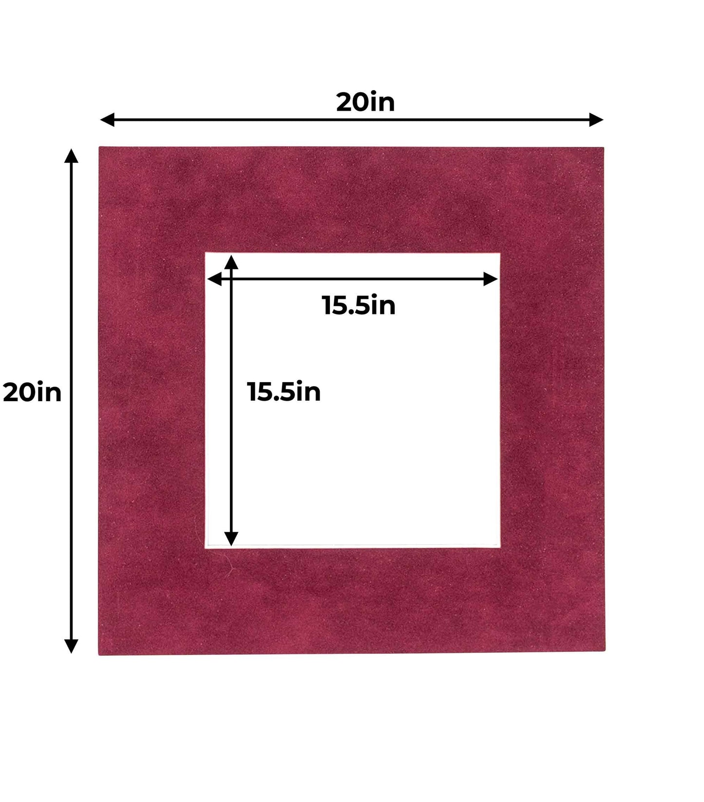 Pack of 10 Dark Red Suede Precut Acid-Free Matboard Set with Clear Bags & Backings