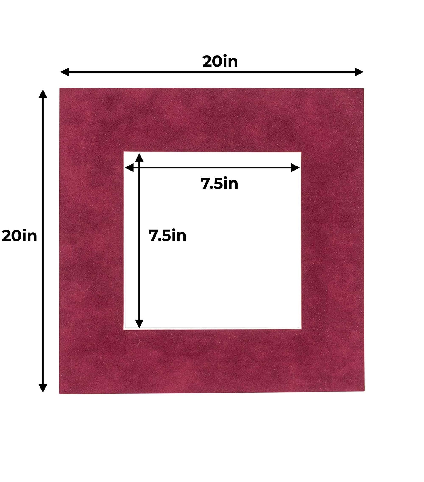 Pack of 10 Dark Red Suede Precut Acid-Free Matboards