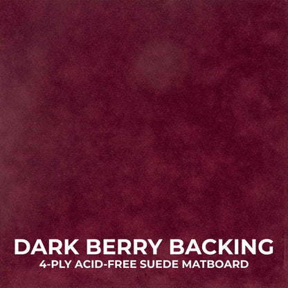 Distressed Blue Shadow Box Frame With Dark Berry Acid-Free Suede Backing