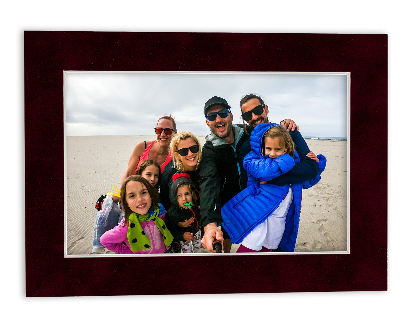 Pack of 25 Dark Red Suede Precut Acid-Free Matboard Set with Clear Bags & Backings