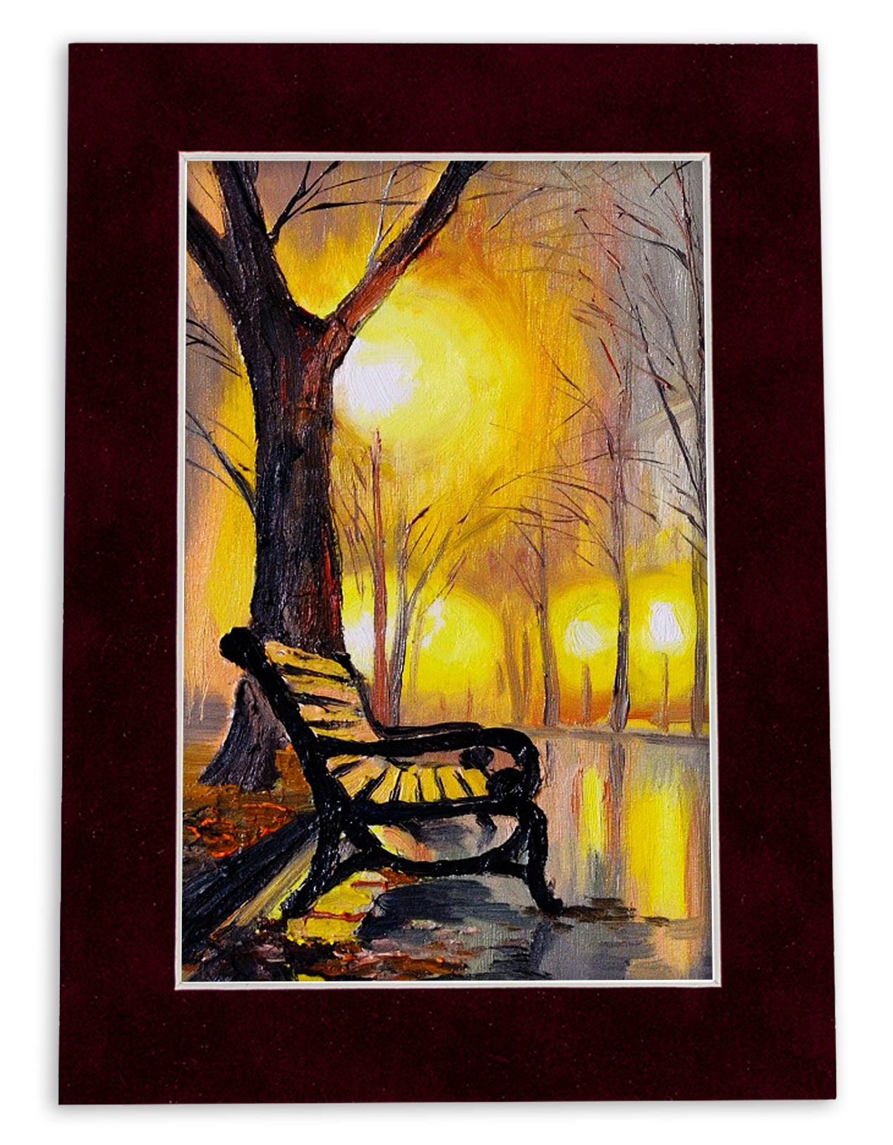 Pack of 10 Dark Red Suede Precut Acid-Free Matboard Set with Clear Bags & Backings