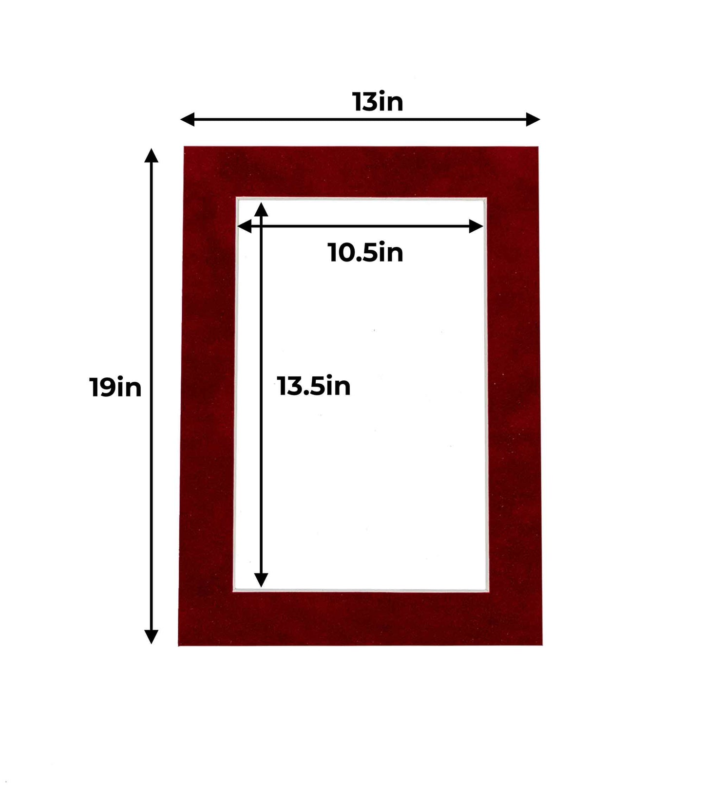 Pack of 25 Bright Red Suede Precut Acid-Free Matboards