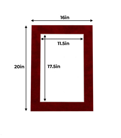 Pack of 10 Bright Red Suede Precut Acid-Free Matboard Set with Clear Bags & Backings
