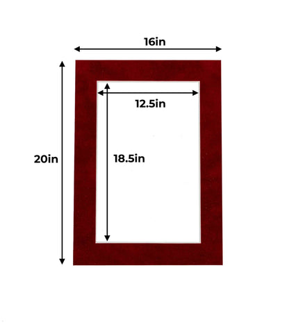 Bright Red Suede Precut Acid-Free Matboard