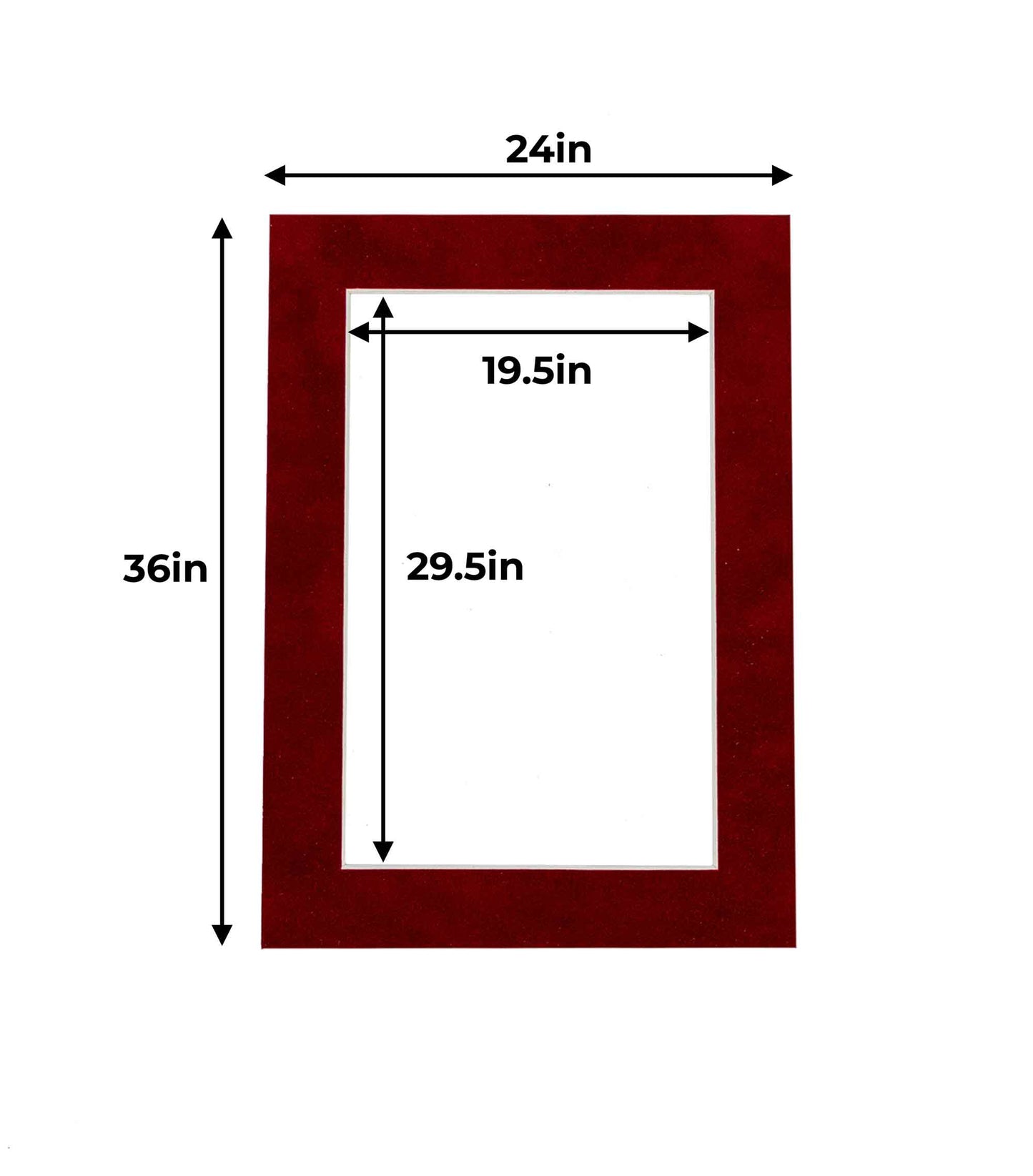Pack of 25 Bright Red Suede Precut Acid-Free Matboards