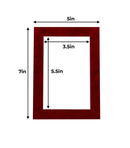 Pack of 25 Bright Red Suede Precut Acid-Free Matboard Set with Clear Bags & Backings