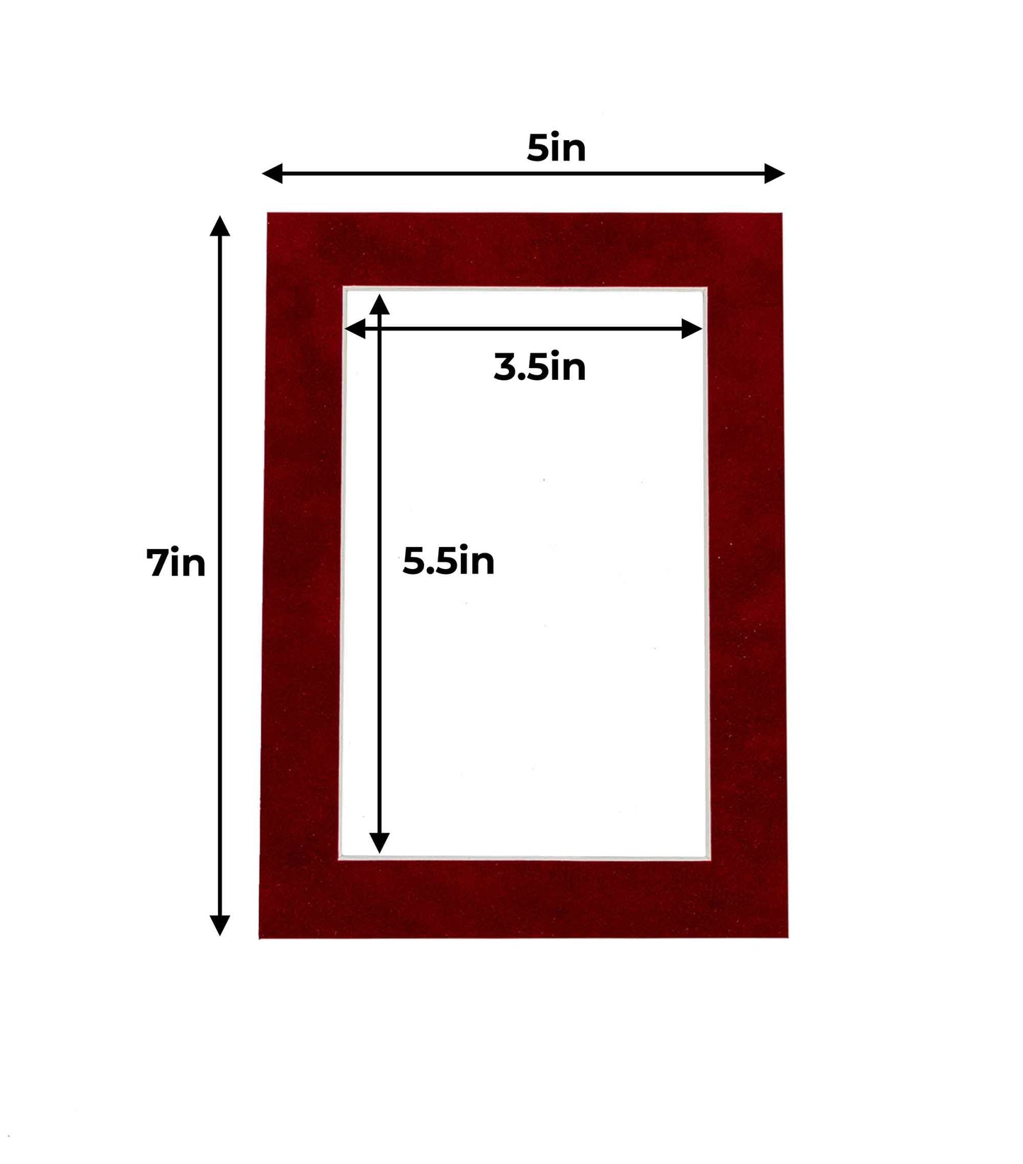 Pack of 10 Bright Red Suede Precut Acid-Free Matboards