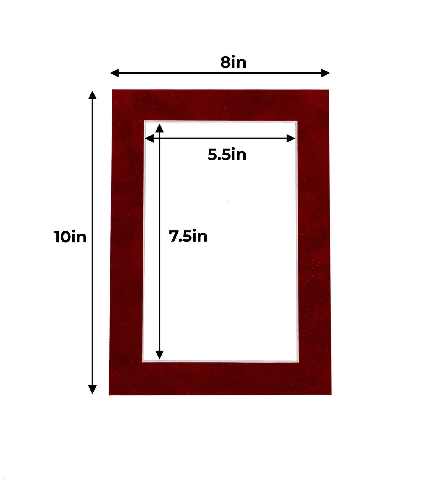 Bright Red Suede Precut Acid-Free Matboard Set with Clear Bag & Backing