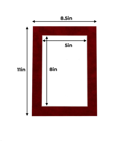 Bright Red Suede Precut Acid-Free Matboard