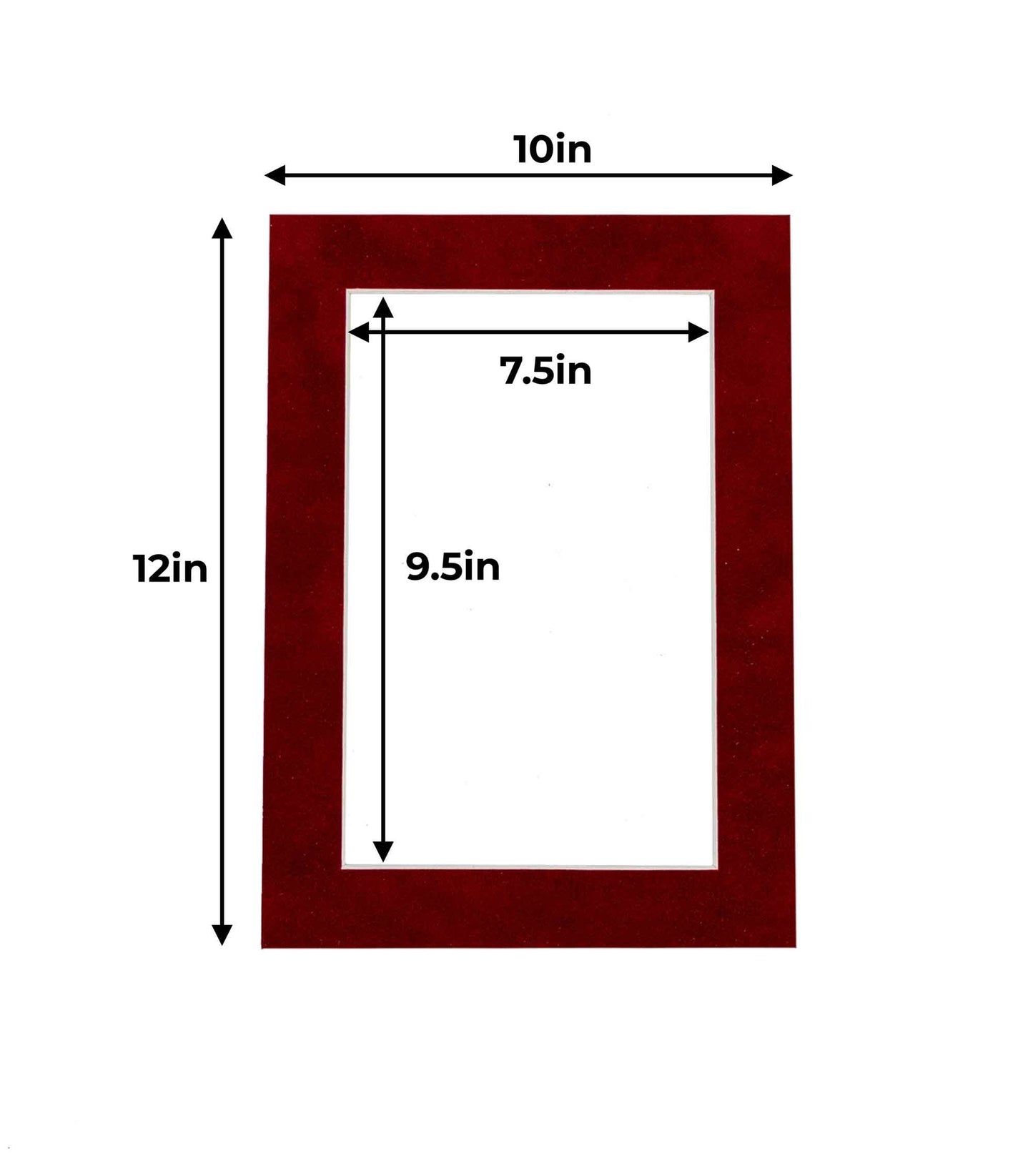 Pack of 10 Bright Red Suede Precut Acid-Free Matboards