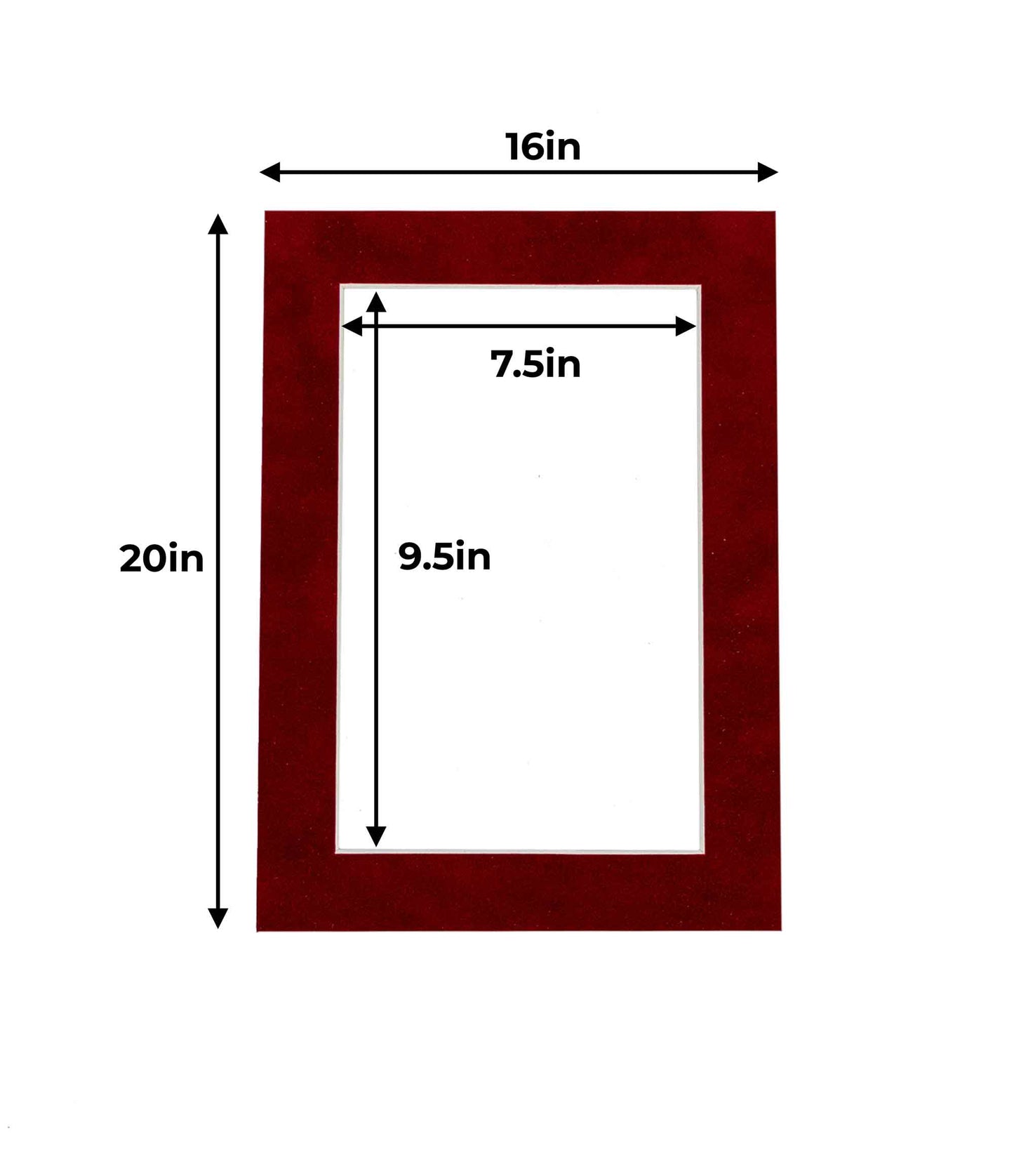 Pack of 25 Bright Red Suede Precut Acid-Free Matboards