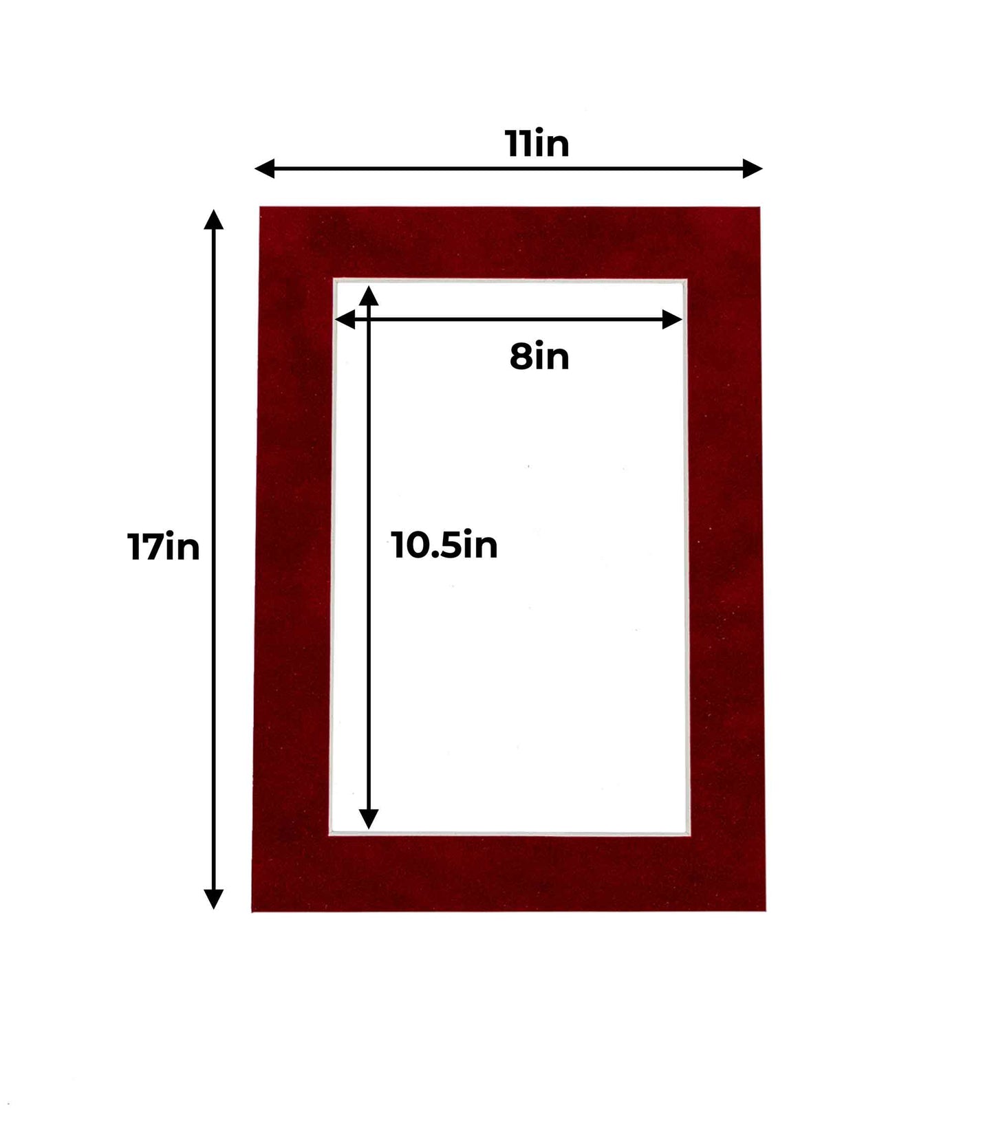 Bright Red Suede Precut Acid-Free Matboard Set with Clear Bag & Backing