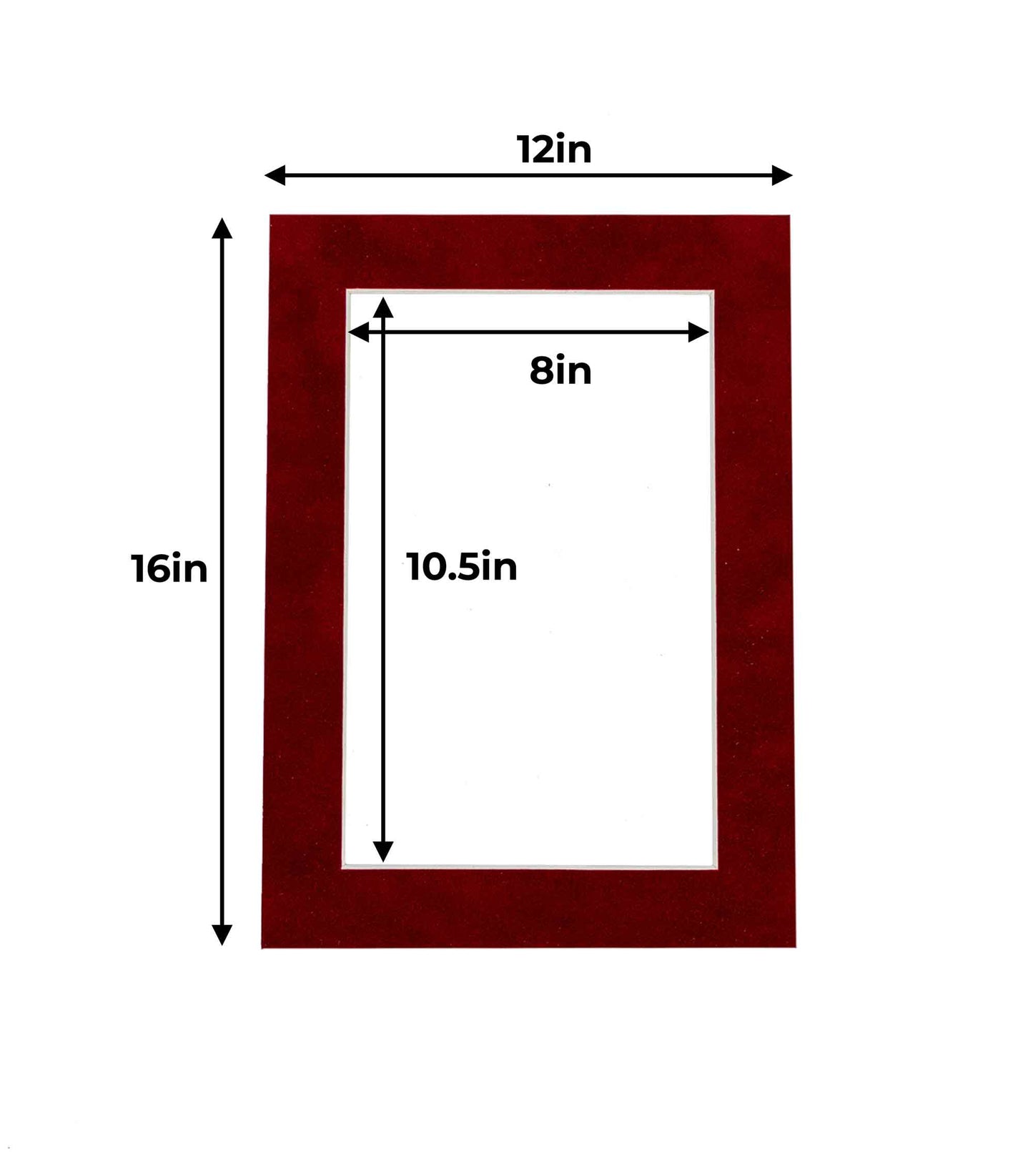 Pack of 10 Bright Red Suede Precut Acid-Free Matboards