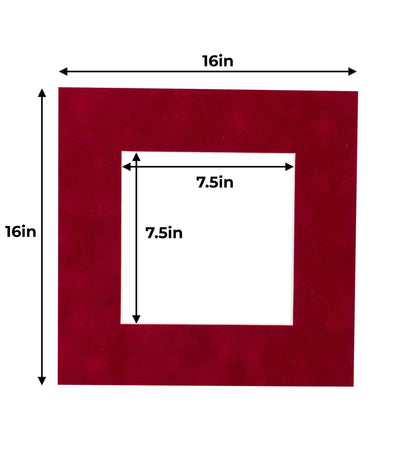 Pack of 25 Bright Red Suede Precut Acid-Free Matboard Set with Clear Bags & Backings