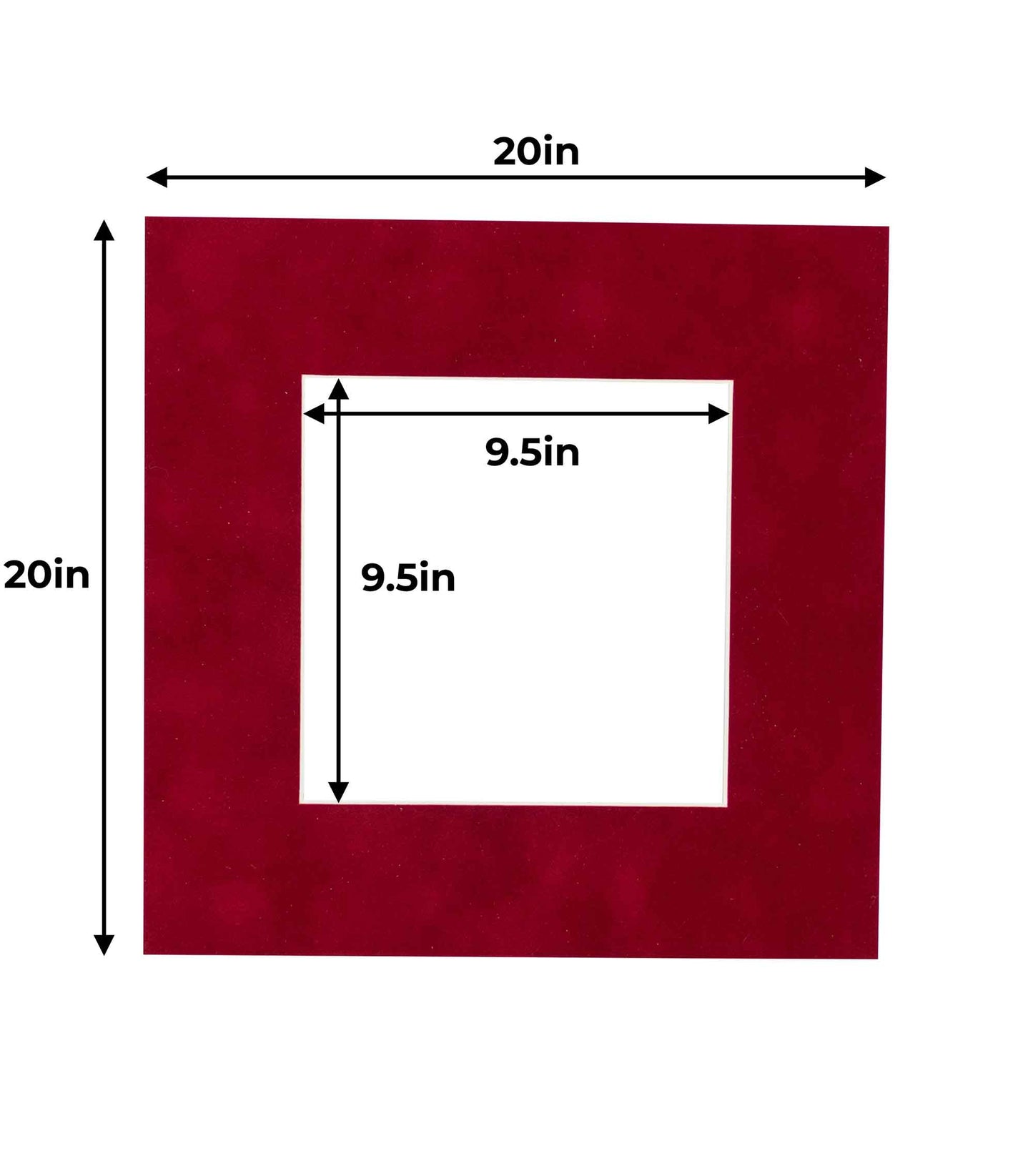 Pack of 25 Bright Red Suede Precut Acid-Free Matboard Set with Clear Bags & Backings