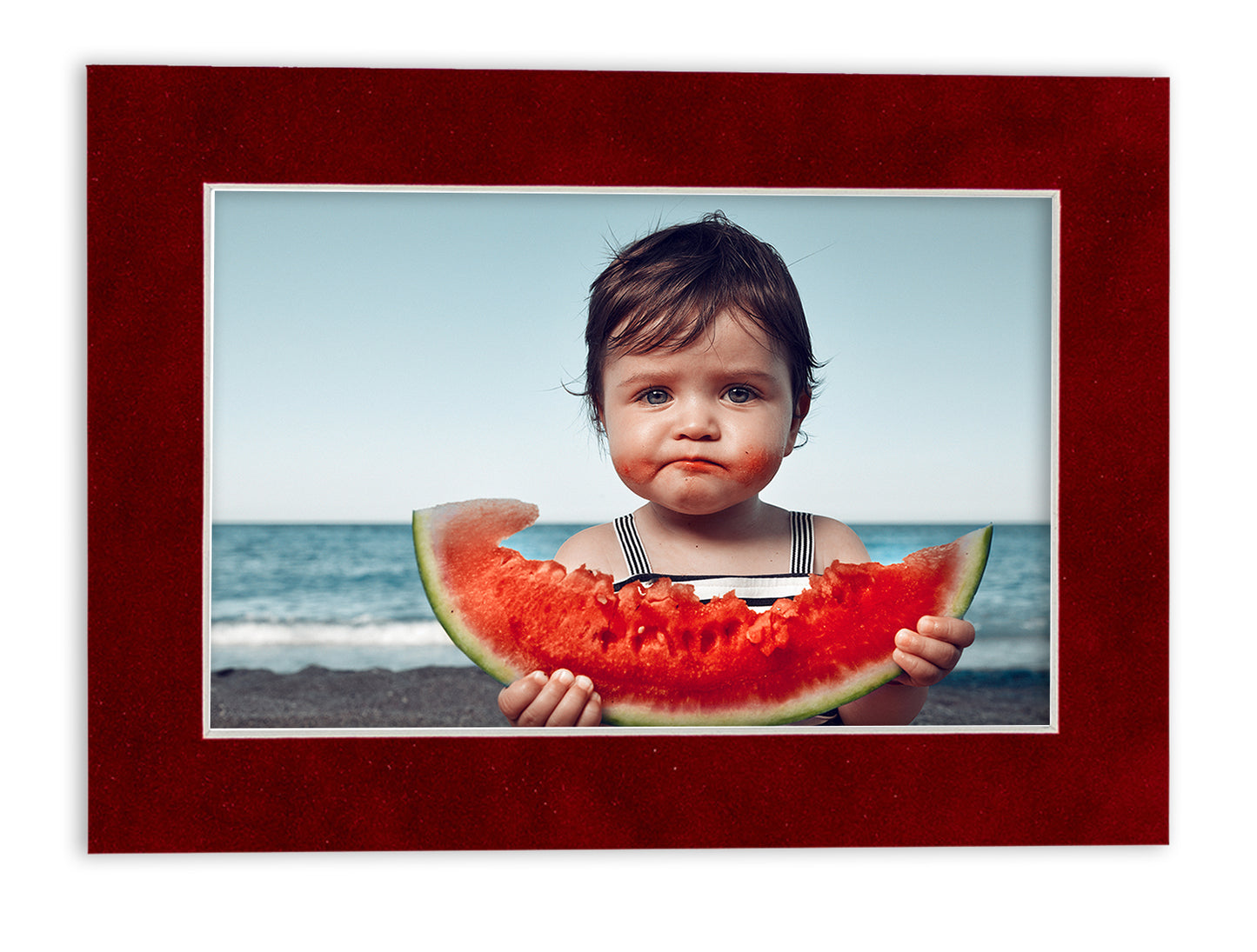 Bright Red Suede Precut Acid-Free Matboard Set with Clear Bag & Backing