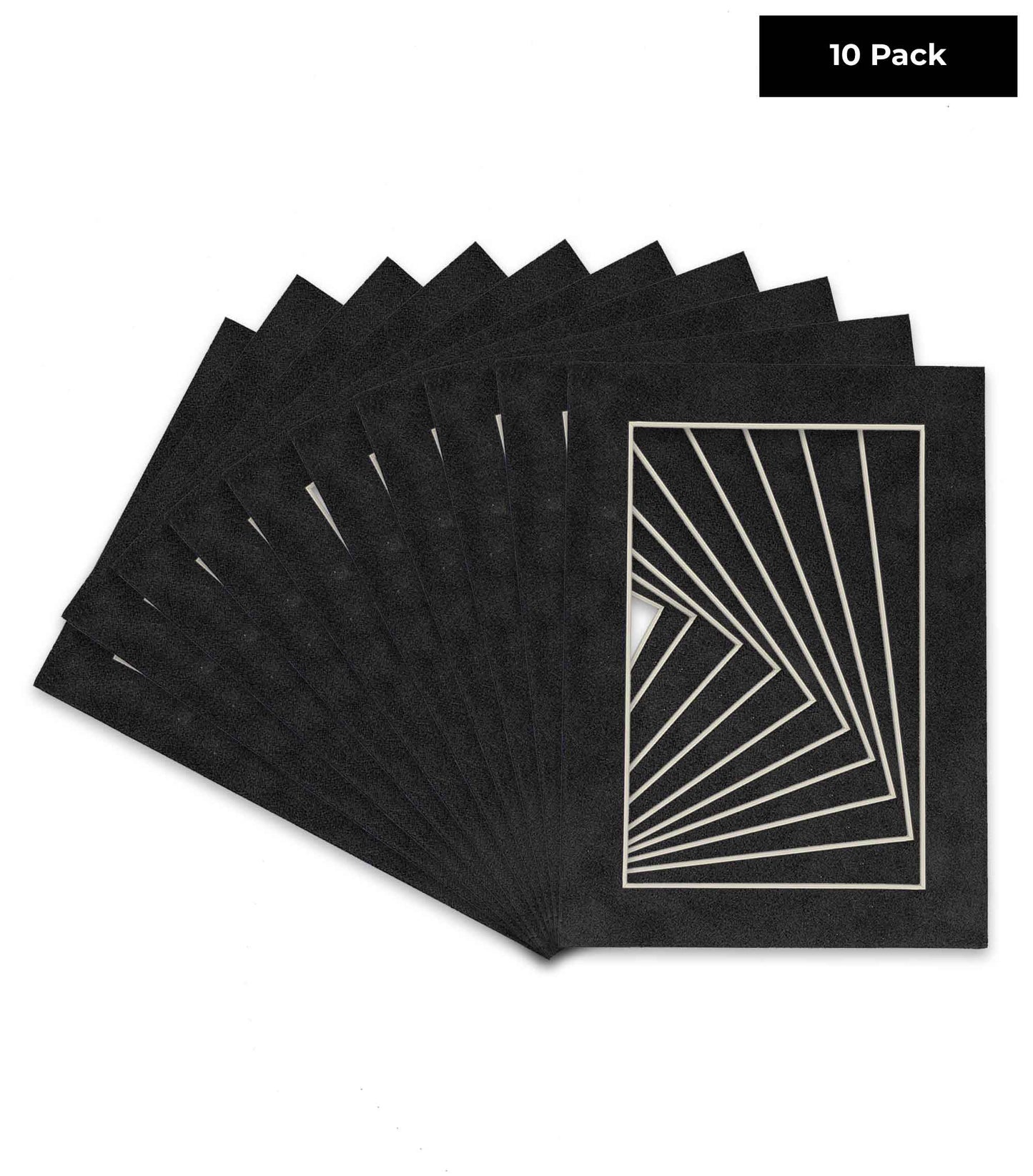 Pack of 10 Dark Grey Suede Precut Acid-Free Matboards