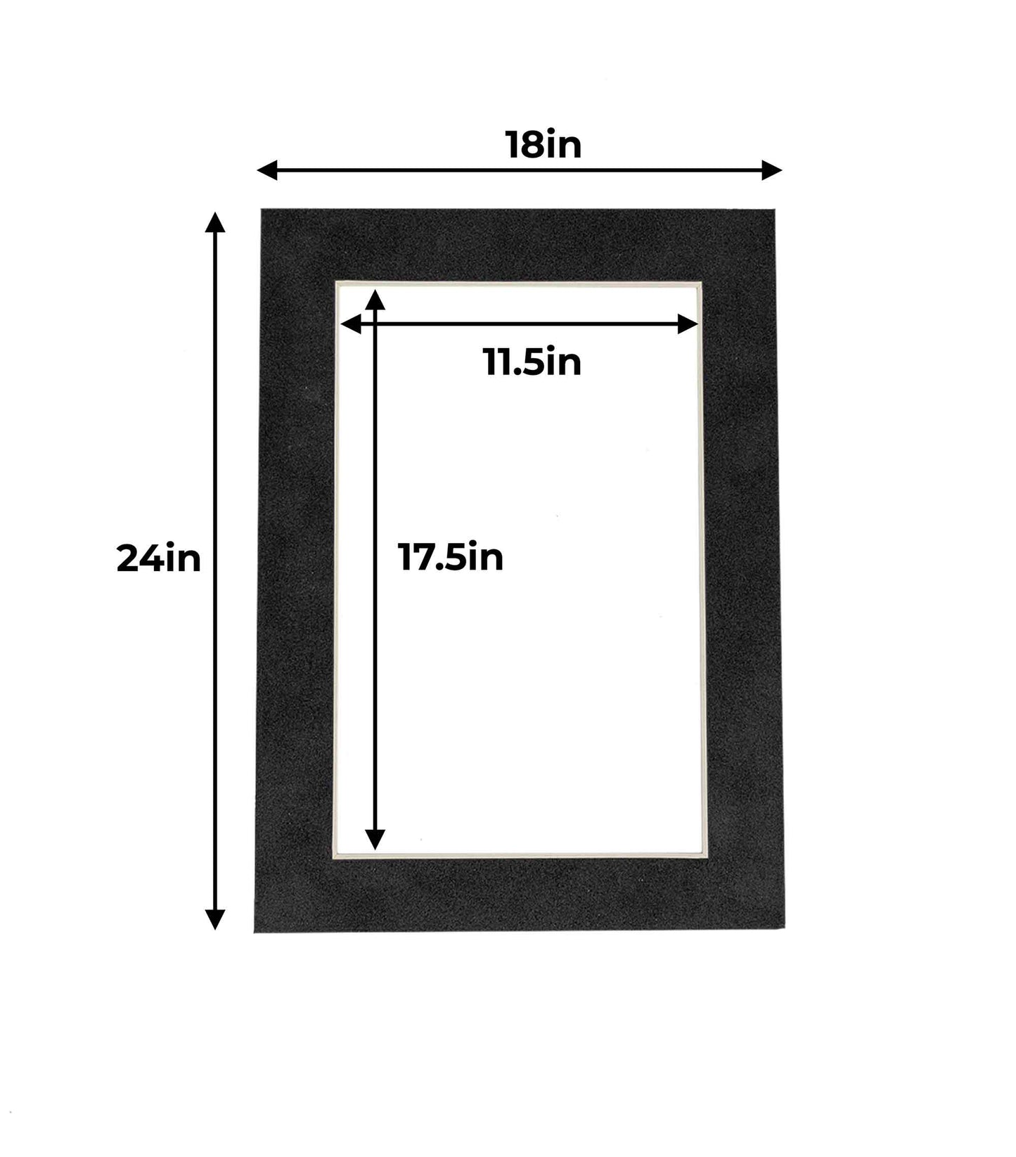 Dark Grey Suede Precut Acid-Free Matboard Set with Clear Bag & Backing
