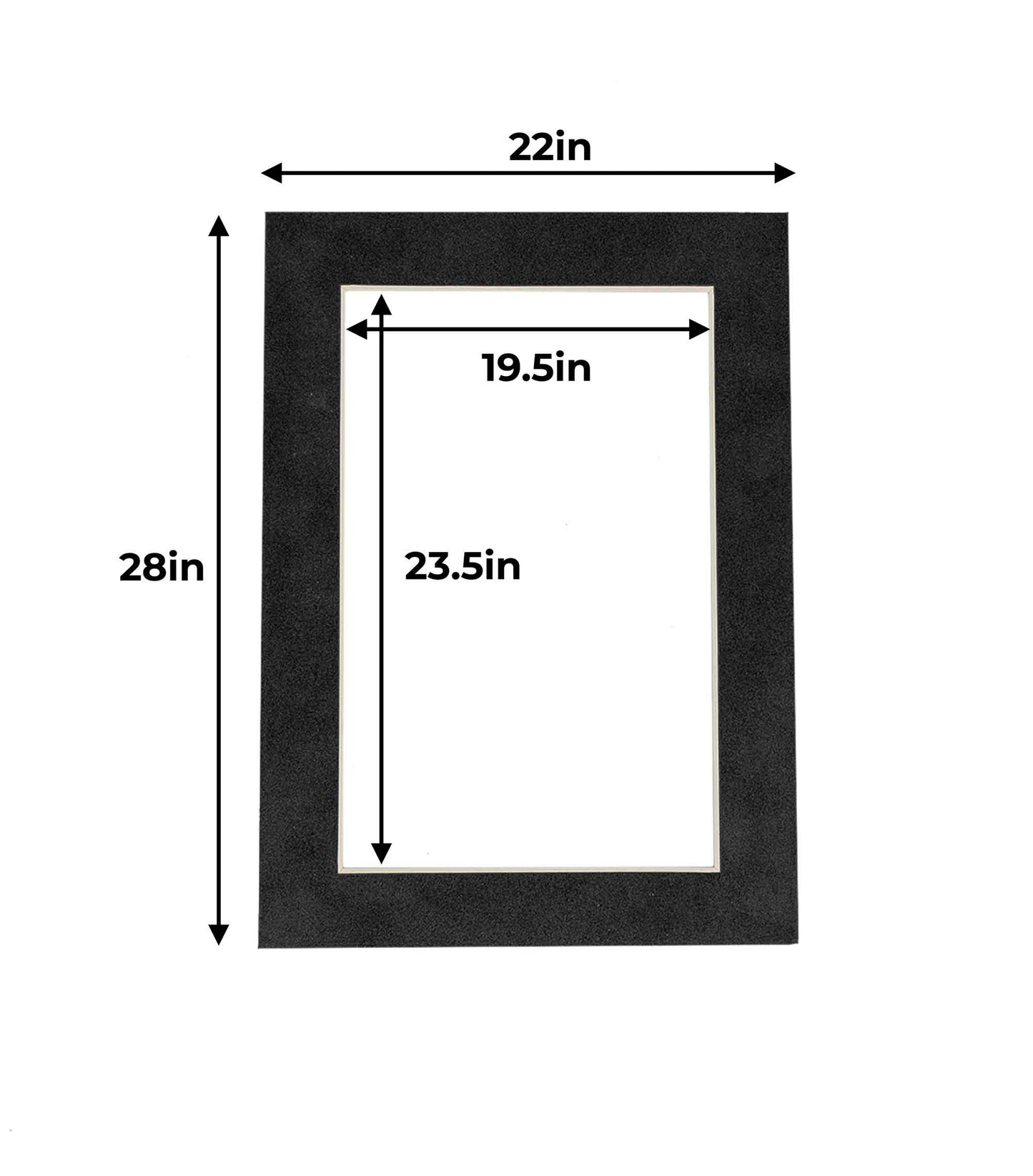 Dark Grey Suede Precut Acid-Free Matboard Set with Clear Bag & Backing