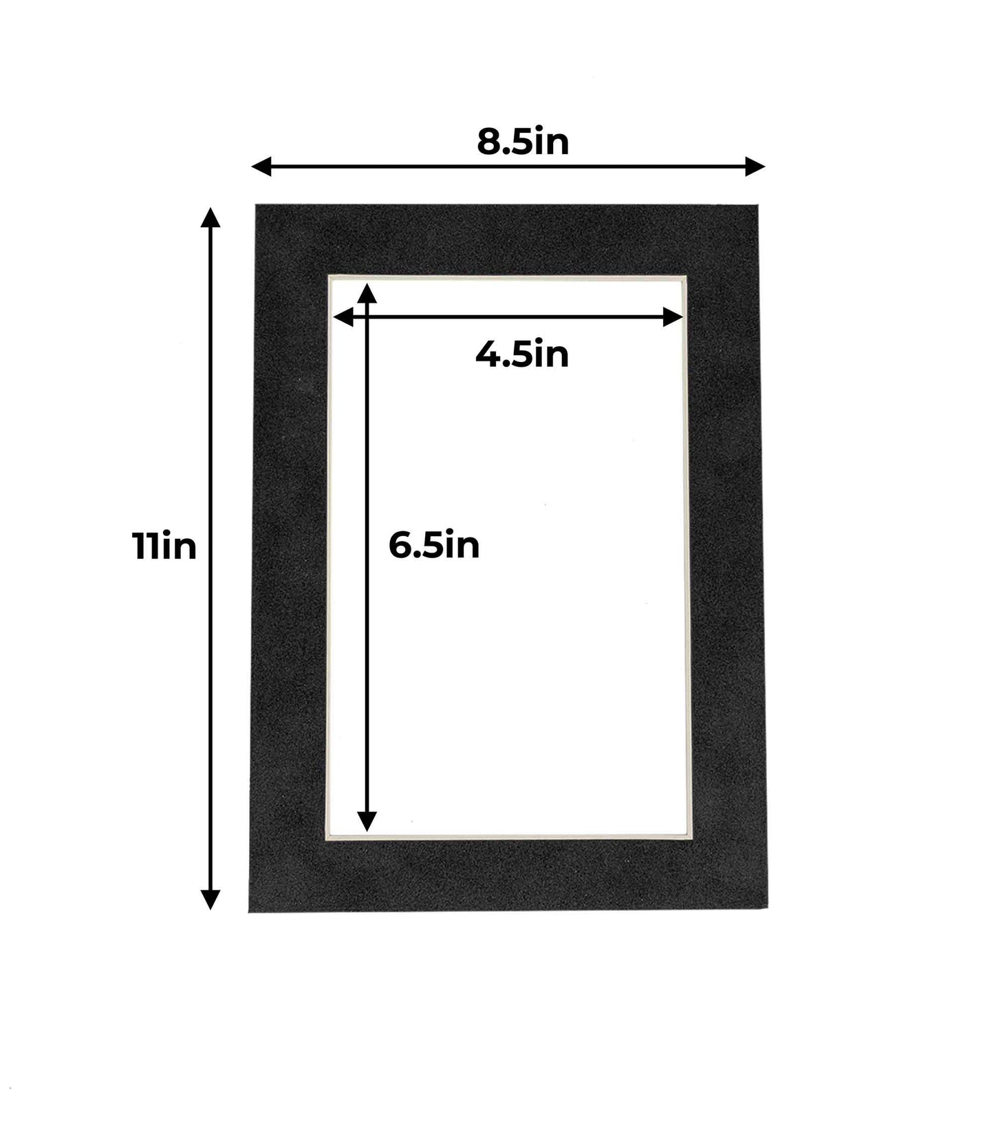 Dark Grey Suede Precut Acid-Free Matboard Set with Clear Bag & Backing