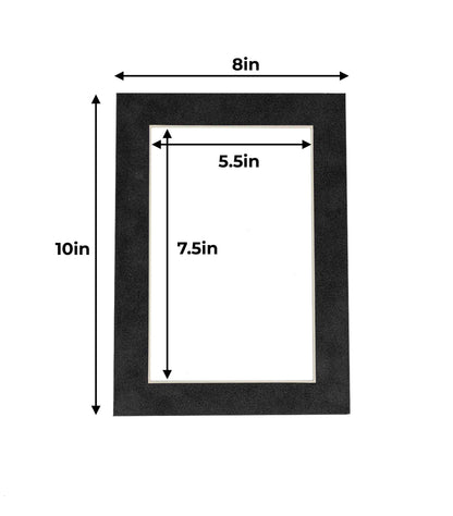 Pack of 25 Dark Grey Suede Precut Acid-Free Matboards