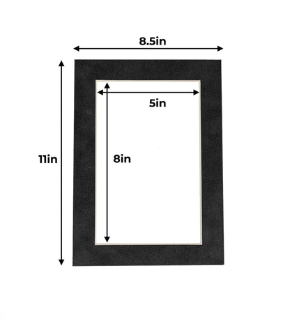 Pack of 25 Dark Grey Suede Precut Acid-Free Matboards