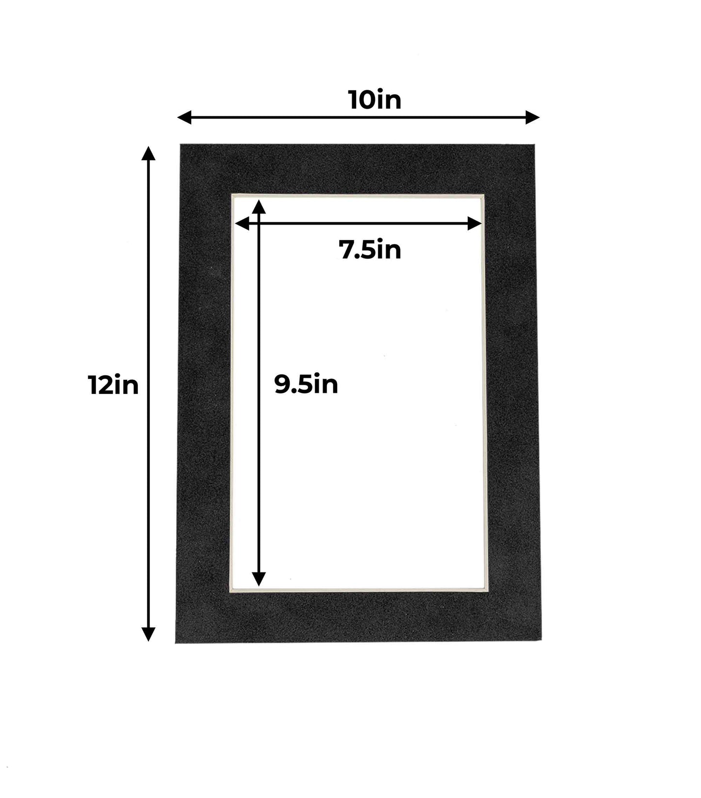 Pack of 25 Dark Grey Suede Precut Acid-Free Matboard Set with Clear Bags & Backings