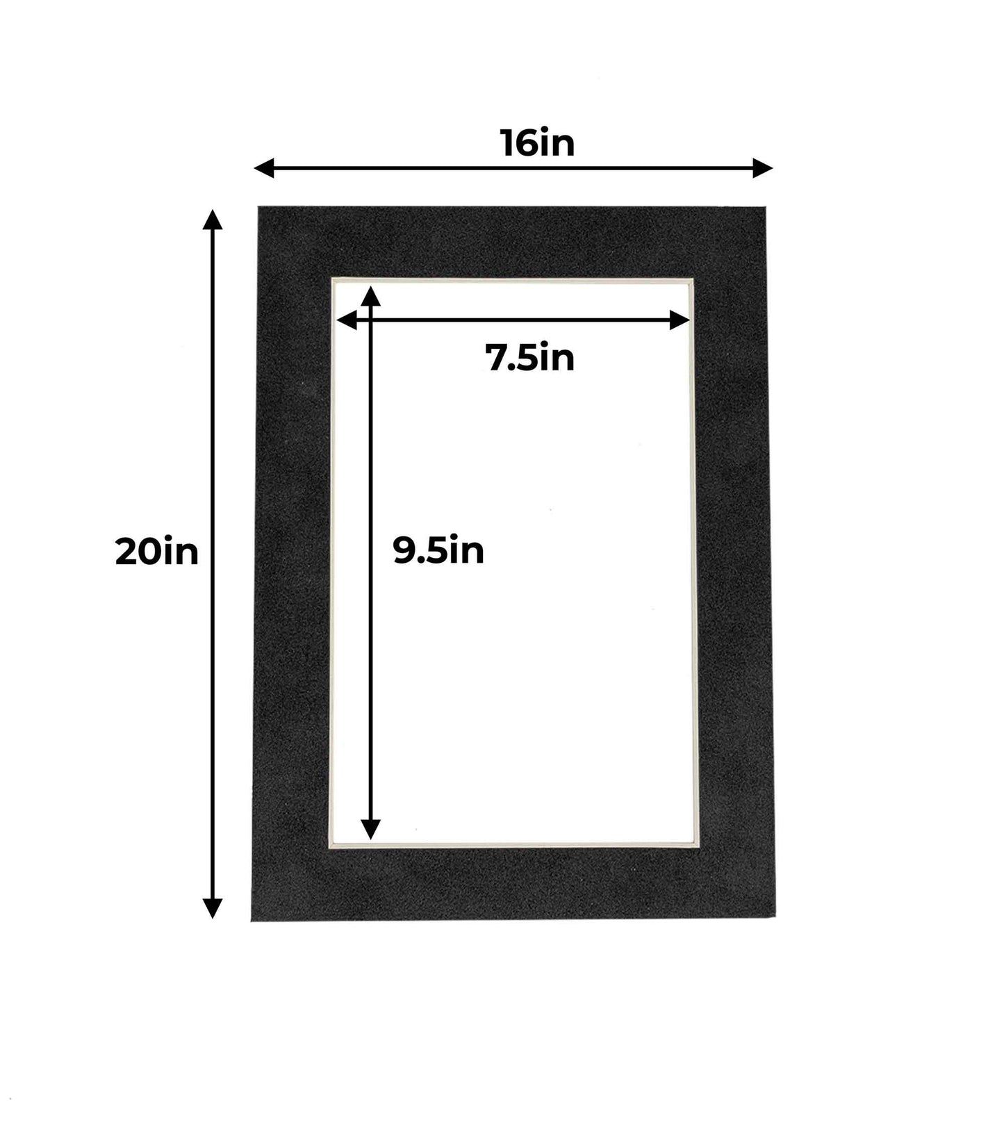 Dark Grey Suede Precut Acid-Free Matboard Set with Clear Bag & Backing