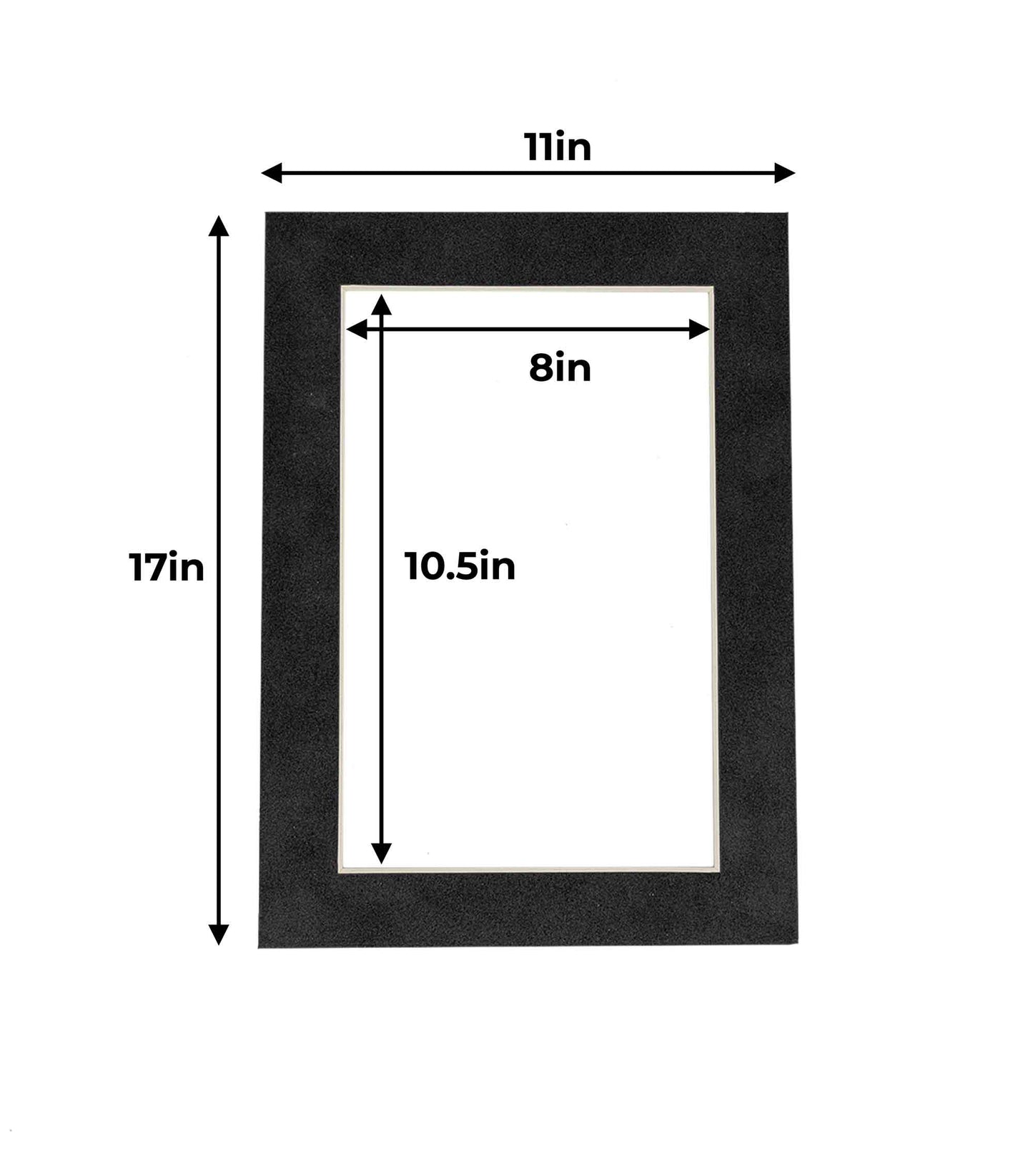Pack of 10 Dark Grey Suede Precut Acid-Free Matboards