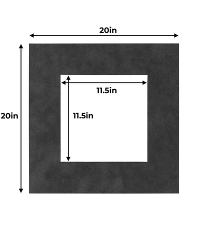 Pack of 10 Dark Grey Suede Precut Acid-Free Matboards