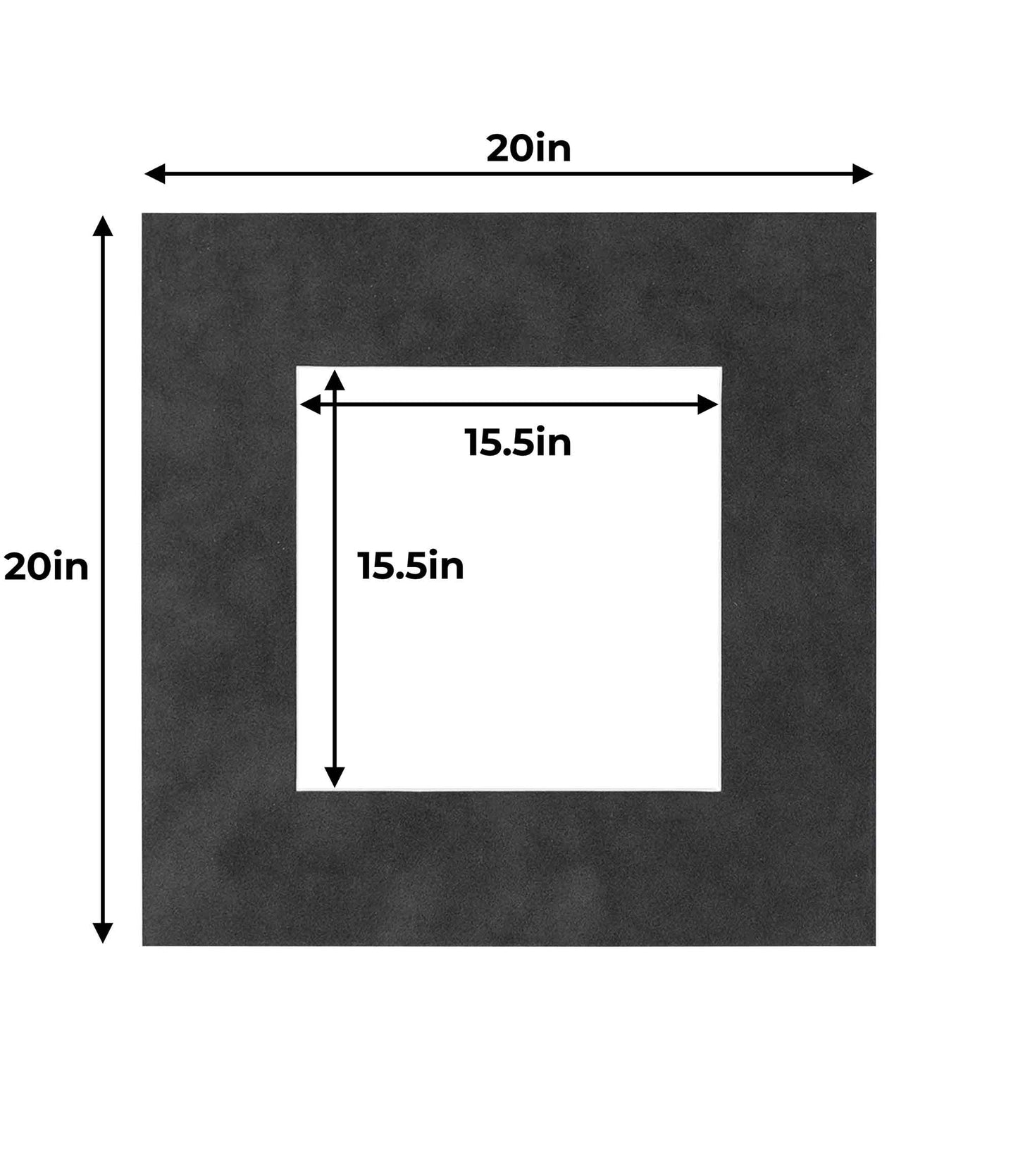 Pack of 25 Dark Grey Suede Precut Acid-Free Matboards