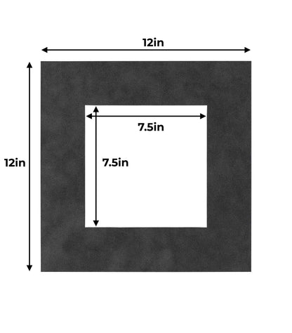 Pack of 10 Dark Grey Suede Precut Acid-Free Matboards