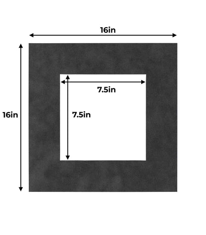 Pack of 25 Dark Grey Suede Precut Acid-Free Matboards