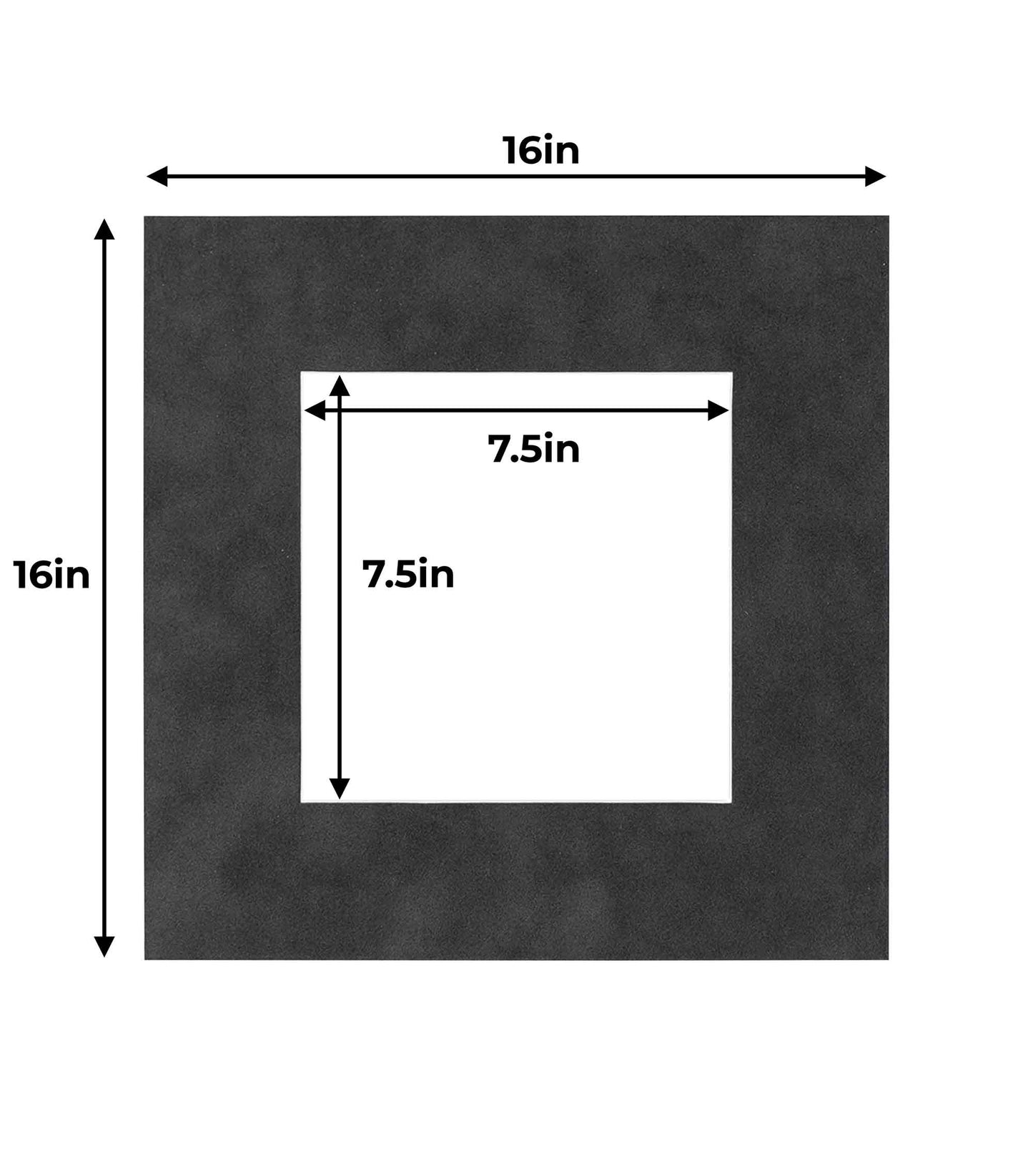 Pack of 25 Dark Grey Suede Precut Acid-Free Matboard Set with Clear Bags & Backings