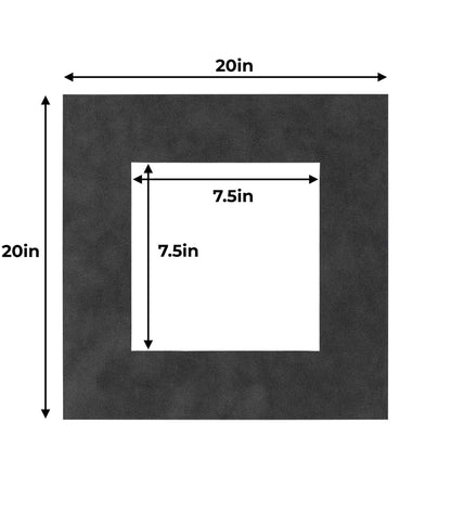 Dark Grey Suede Precut Acid-Free Matboard Set with Clear Bag & Backing