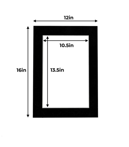Pack of 25 Black Suede Precut Acid-Free Matboard Set with Clear Bags & Backings