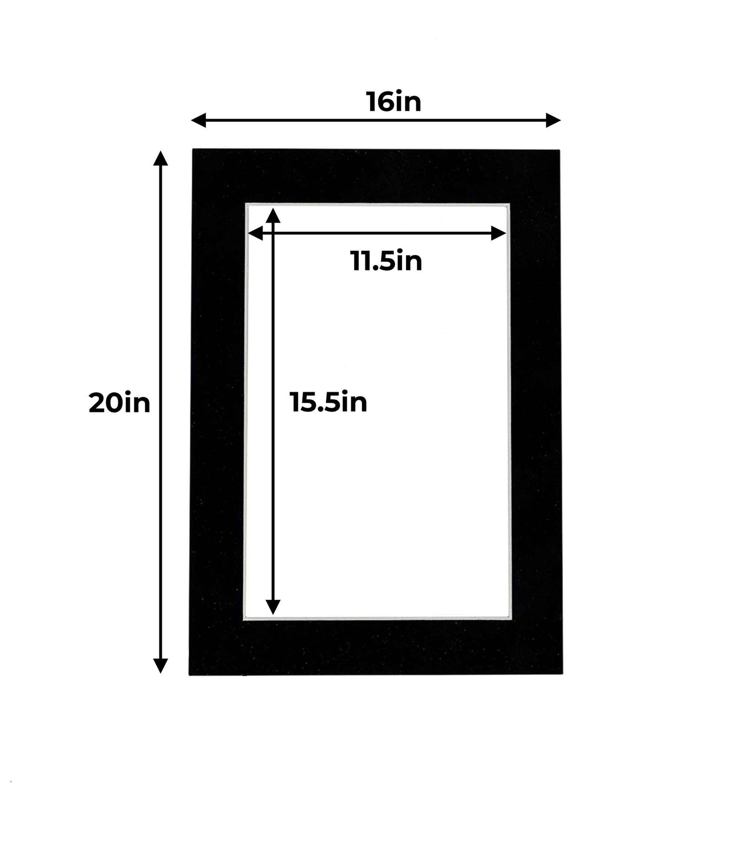 Pack of 25 Black Suede Precut Acid-Free Matboard Set with Clear Bags & Backings