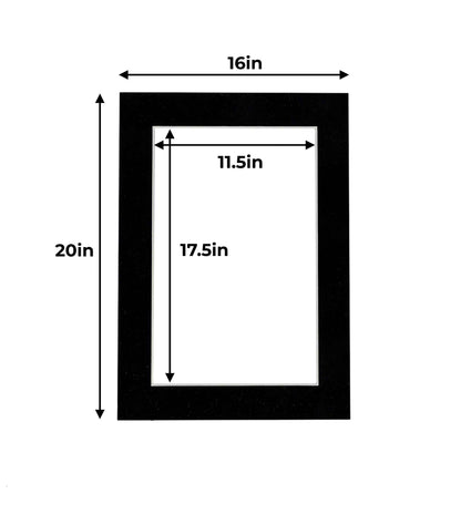Pack of 10 Black Suede Precut Acid-Free Matboards