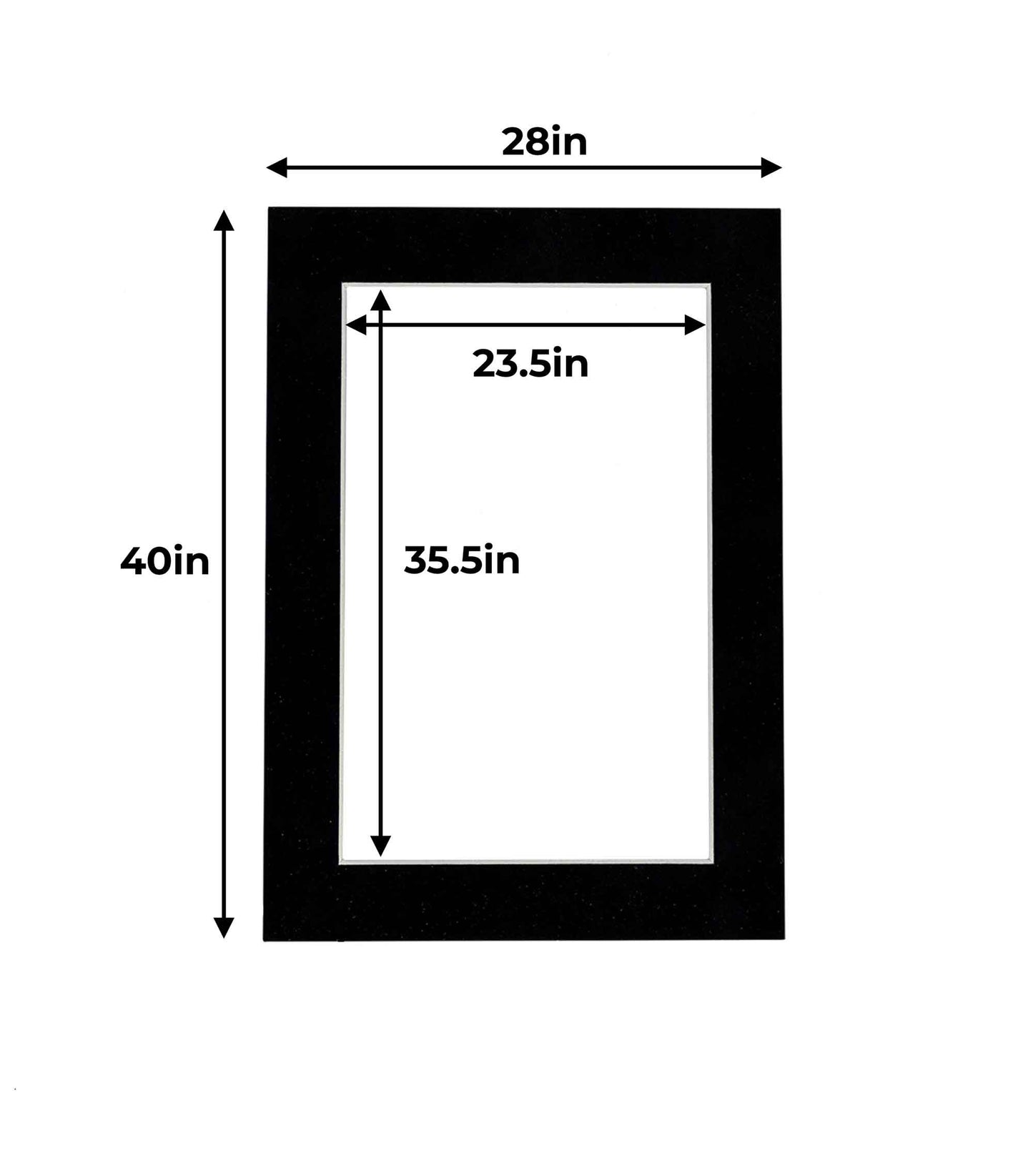 Pack of 10 Black Suede Precut Acid-Free Matboards