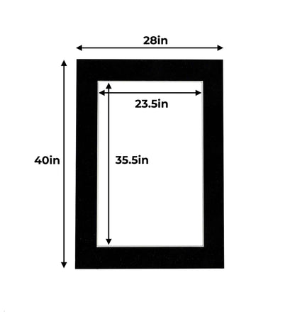 Pack of 10 Black Suede Precut Acid-Free Matboards