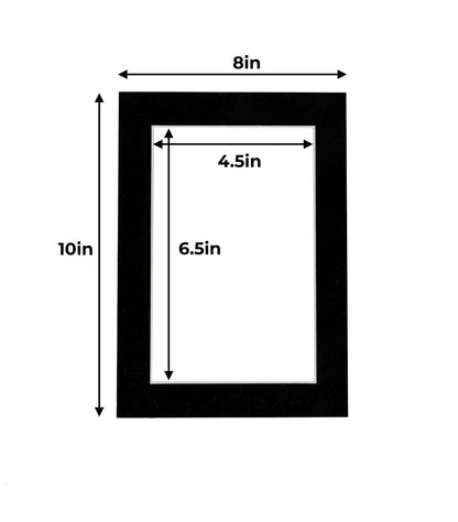 Pack of 25 Black Suede Precut Acid-Free Matboard Set with Clear Bags & Backings
