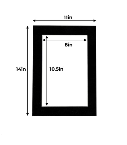 Pack of 10 Black Suede Precut Acid-Free Matboards