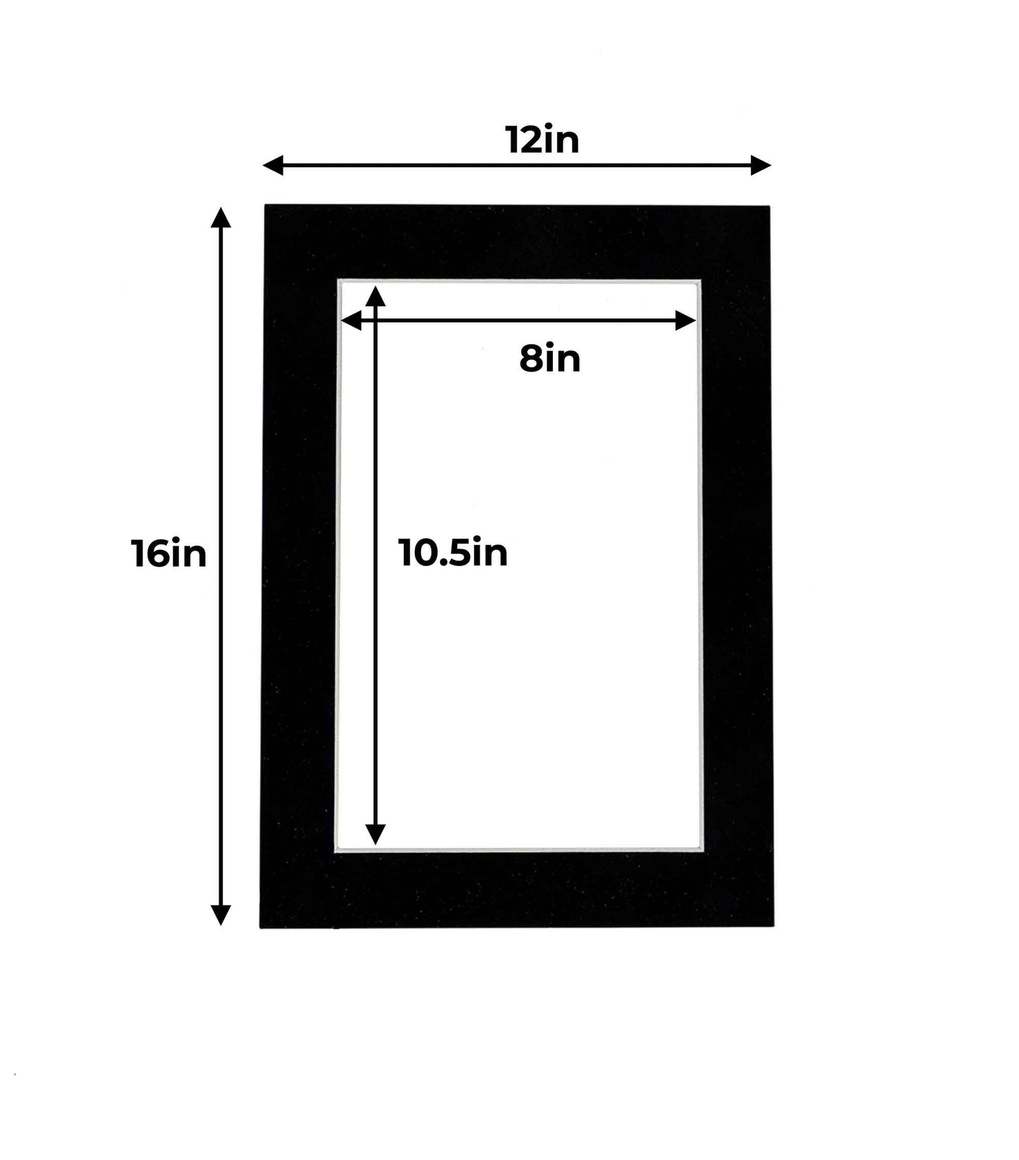 Pack of 25 Black Suede Precut Acid-Free Matboard Set with Clear Bags & Backings