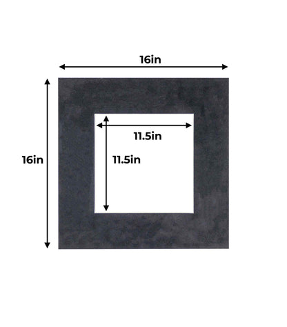 Pack of 25 Black Suede Precut Acid-Free Matboard Set with Clear Bags & Backings