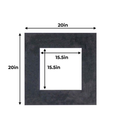 Pack of 10 Black Suede Precut Acid-Free Matboard Set with Clear Bags & Backings